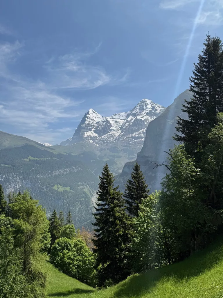 Image of snowcapped Alps Mountains taken in Switzerland